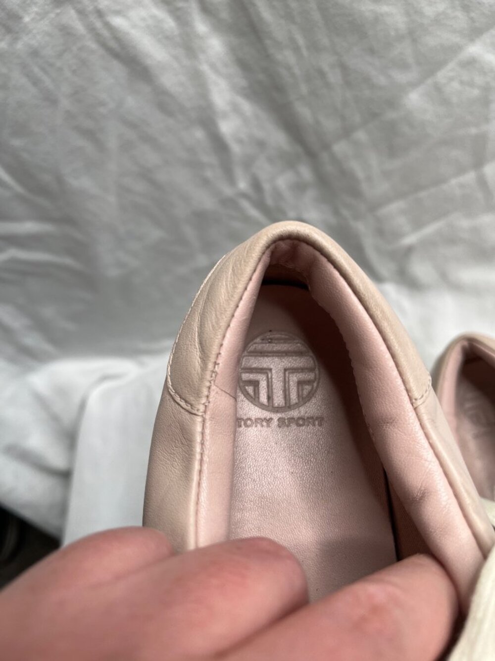 Tory Burch Sport Pink Leather Low-Top Ruffle Life Style Sneakers Womens Size 7.5 - Picture 4 of 8